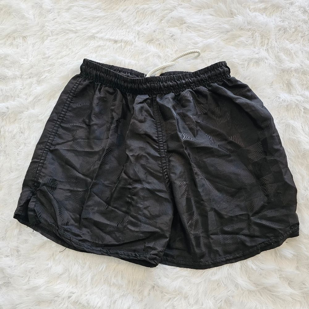 SOCCER shorts Boys checkered nylon youth medium